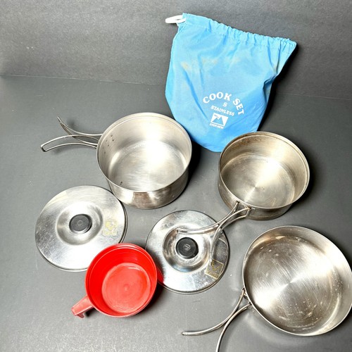 Vintage Evernew Edelstahl verschachtelt Camping Kochset S Japan komplett gebraucht - Bild 6 von 9