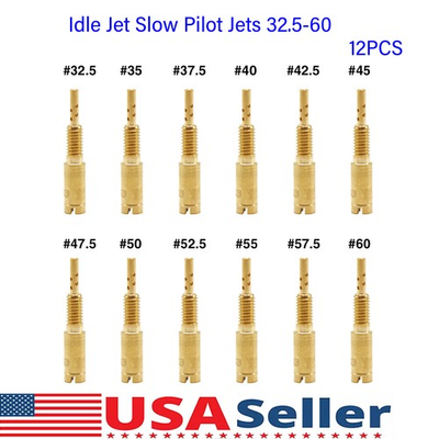 #ad 12x Idle Jet Slow Pilot Jets 32.5 60 For Mikuni TM VM28 486 HSR42 45 48 Carb New $12.79