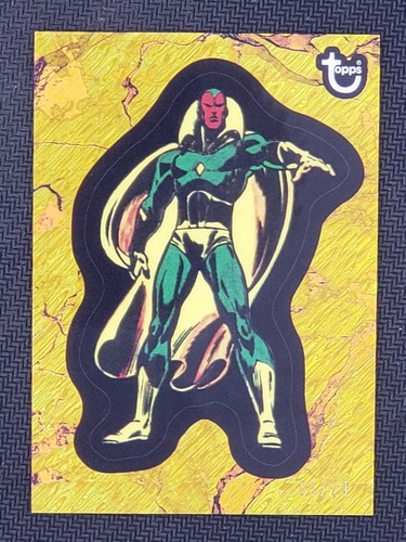 2025 Topps Marvel Comic Book Heroes 1975 Vision Gold Shimmer 1/24 #56