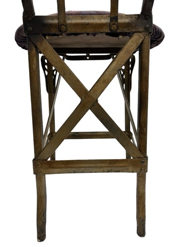 Vintage Folding Chair Wrought Iron Art Nouveau Garden Chair Filigree - Picture 11 of 24