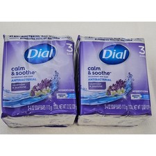 Dial Calm Soothe Lavender Jasmine Antibacterial Bar Soap 4oz 2 Packs of 3 Bars