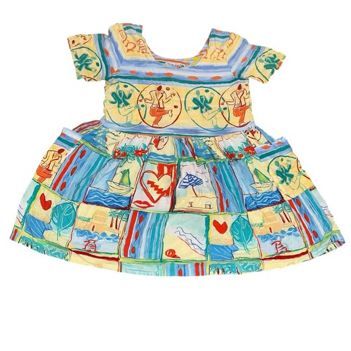 Jams World Size Large Vintage Beach Dress Dance Short Sleeve Fit Flare Pockets - Picture 1 of 12