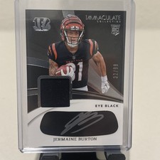 2024 Immaculate Jermaine Burton Rookie Eye Black Auto RC Jersey #/99
