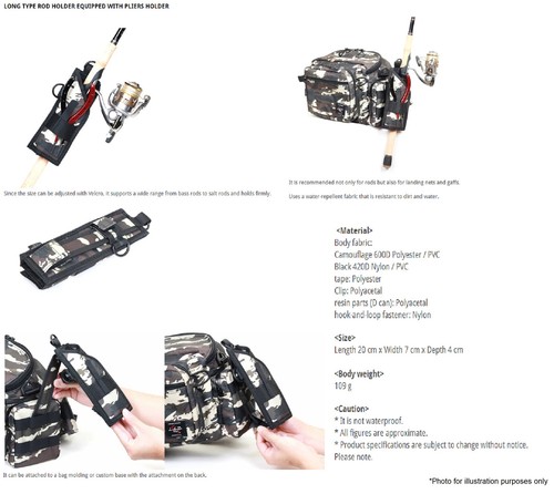 LSD Rod Holder Long Neo with Plier Holder 20 x 7 x 4 cm Camo (9408) - Imagen 2 de 4