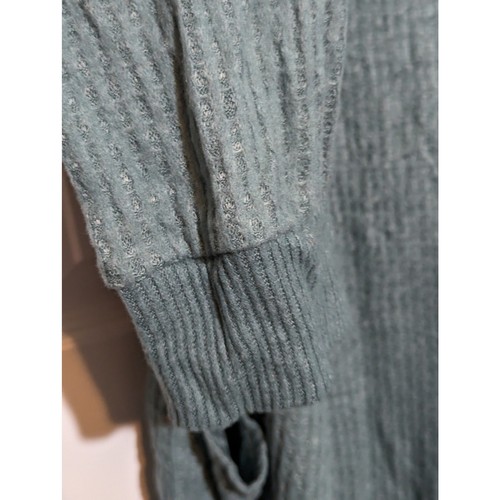 Hippie Rose Lightweight Waffle Knit Open Front Cardigan Sweater Dusty Jade SZ L - Picture 5 of 8