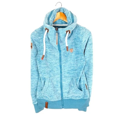 Pull polaire femme NAKETANO taille S col cascade Full Zip bleu poly... - Photo 1/4