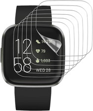  6 Pack TPU Film Screen Protector for Fitbit Versa 2, HD Clear, anti Scratch, B