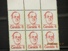 The listing: Canada 6¢ Lester B. Pearson(1973) 6¢ Block of 6 Stamps MNH