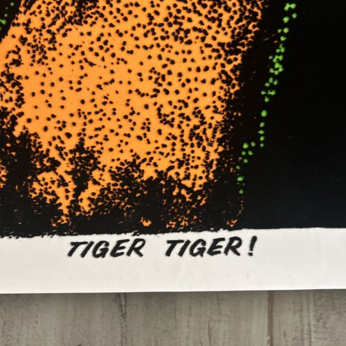 Póster Black Light Tiger 1972 Tiger Tiger Velva estampado increíble estado PP-40 - Imagen 2 de 10