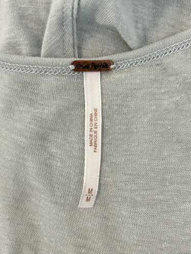 Free People Damen Blusenshirt grün Cold Shoulder Ärmel Leinenmischung Größe M - Bild 7 von 8