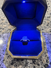 Gage jewelry Platinum 14K Round Diamond Halo Engagement Ring Size 8