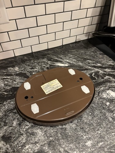 De Colección Retro MCM Consejero Baño Suelo Circular Escala Marrón Ratán Tejido EE. UU. - Imagen 5 de 7