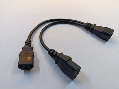 Y Kaltgeräte Kabel ATX PSU Netzteil C14 auf 2x C13 IEC 320 Steckdosen sparen