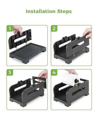 Porta etichette nero compatto per stampanti termiche facile montaggio 5 pollici max etichette - Foto 5 di 5