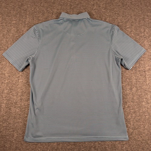 Johnnie-O Polo Shirt Mens Large Navy Cayman Midnight Stripe Golf Performance - Picture 7 of 9