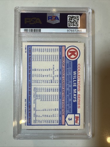 1985 Topps Circle K All Time Home Run Kings - Willie Mays #3 - Picture 2 of 2