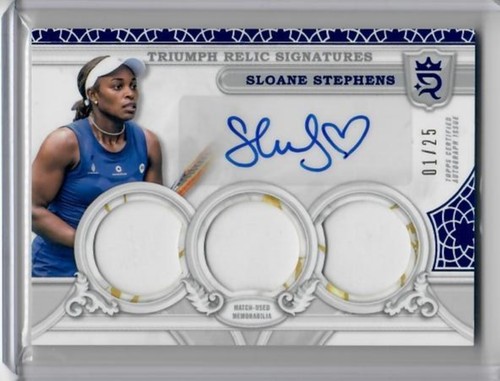 Sloane Stephens 2024 Topps Royalty Triumph Relic Signatures Auto 1/25 Blue SP