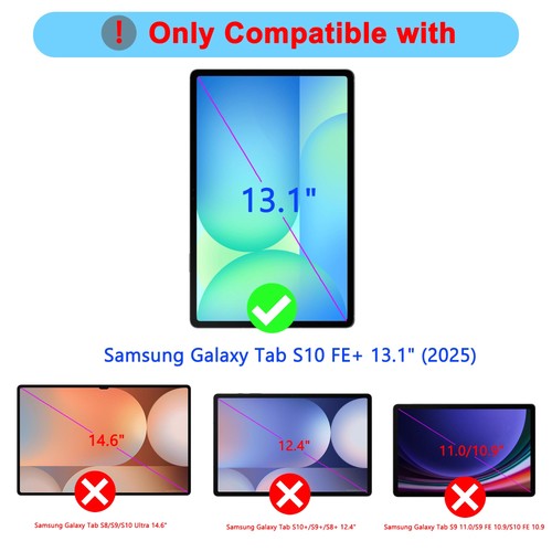 Für Samsung Galaxy Tab S10 FE+ Plus 13,1" 2025 Tastatur Hülle: 7 Farben Backli... - Bild 2 von 6