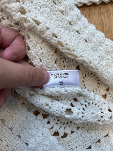 Tory Burch Strickkleid Häkel Baumwolle Creme Elfenbein Kragen Größe Small Mini - Bild 7 von 8