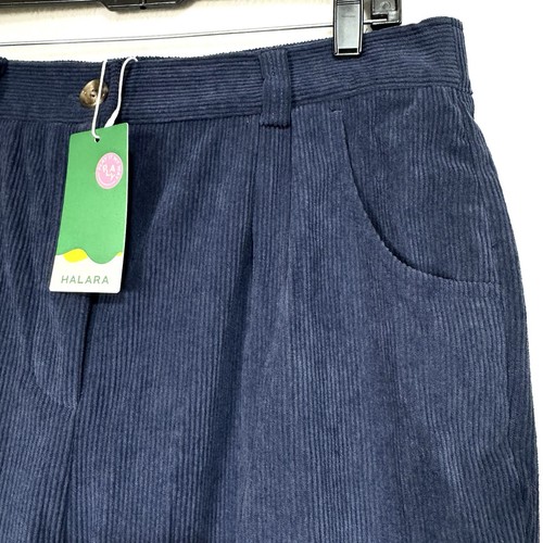 Halara High Waisted Button Zipper Corduroy Casual Pants Size 1X Blue Stretch NWT - Picture 18 of 23