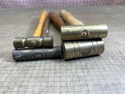 4 martillos de bronce de latón sin marca de colección 2-4-6-8 oz. Herramientas de maquinista armero joyero - Imagen 6 de 15