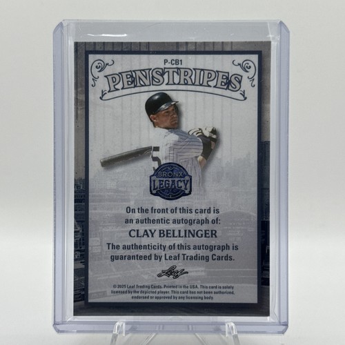 2025 Leaf Bronx Legacy Penstripes Clay Bellinger Yankees Auto 1/5 SSP - Picture 2 of 2