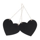  2pcs Double Sided Heart Shaped Chalkboard Hanging Sign for Weddings Parties