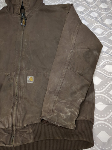 Carhartt Giacca con Cappuccio Trapuntata Foderata Uomo Taglia XL Alta Abbigliamento da Lavoro Resistente 104050 DKB - Foto 2 di 11