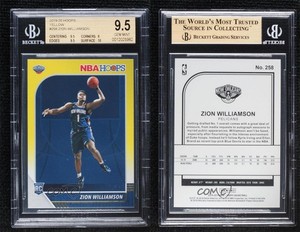 2019-20 Panini NBA Hoops Yellow Zion Williamson #258 BGS 9.5 GEM MINT Rookie RC