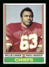 1974 Topps #480 Willie Lanier VG/EX Very Good/Excellent Chiefs BXCP17