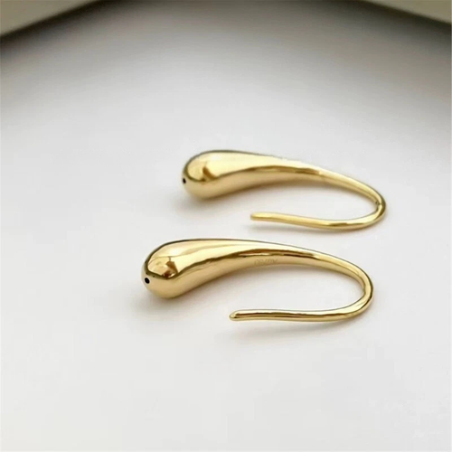 Pure 18K AU750 Yellow Gold Teardrop Women Dangle Earrings - Picture 5 of 5