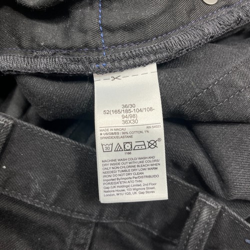 GAP Slim Fit Straight Leg Black Denim Jeans Men's Size 36 / 30 - Picture 9 of 12