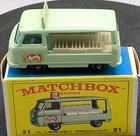 Matchbox Lesney Vintage 1960s Era Milk Delivery Truck #21 Green In Original Box