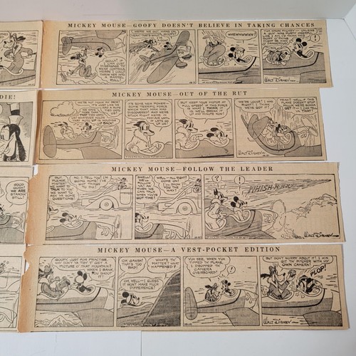 Sehr seltene 24 kt Vintage 1936 Walt Disney Mickey Mouse Goofy Sunday Comicstreifen PA - Bild 4 von 13
