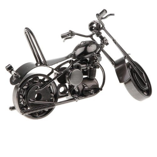 Altmodisches Motorrad-Motorrad-Modell Metalcraft Home Decor Black - Bild 4 von 6