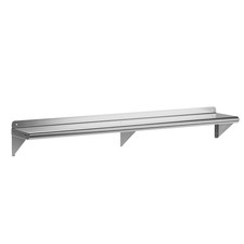 NSF Certified 12" x 60" Stainless Steel Wall Mount Shelf with Backsplash, Com...