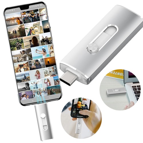 128G 256G Type C USB 3.0 Flash Drive 2 IN 1 Memory Stick for Android phone,PC - Picture 1 of 12
