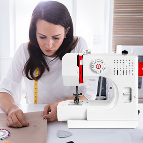 728 Mini Electric 14 Stitches Sewing Machine w/Extension Table Cotton Fabric - Foto 10 di 18