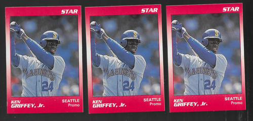1989 STAR GRIFFEY SEATTLE PROMO CARD RED (3 COPIES)