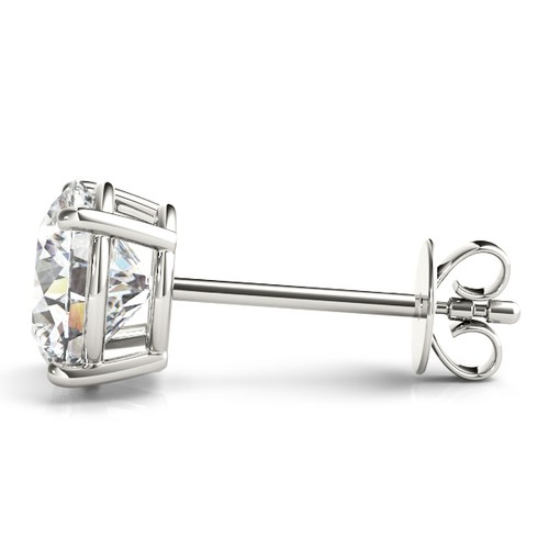 Diamond Stud Earrings IGI Certified E VS1 8Carat Round Labcreated 14K White Gold - Picture 7 of 7