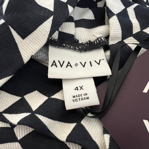 Ava & Viv Women's Plus Size Geometric Long Sleeve Turtleneck - Size 4X - NWT - Picture 2 of 8