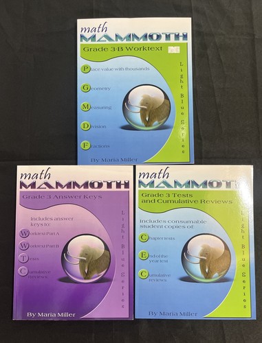 Math Mammoth Grade 3 Worktext Reviews & Answer Keys ~ New - Picture 1 of 4