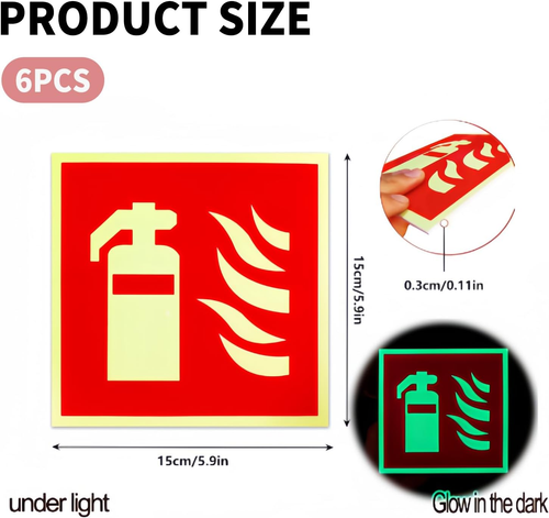 6 Stück Feuerlöscher Schild 15 X 15 Cm Selbstklebend Schild Feuerlöscher Nachleu - Bild 2 von 7