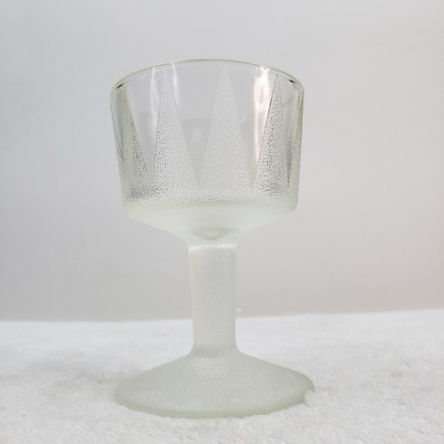 Mid Century Modern Set di (4) Calici Profumo Triangolo Smerigliato Raso Trasparente Pesanti - Foto 7 di 9