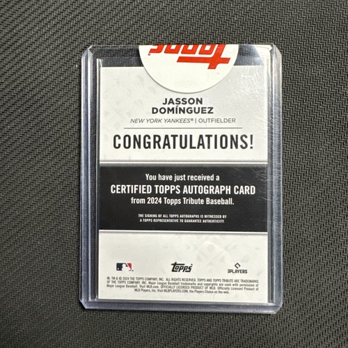 2024 Topps Tribute - Tribute Autographs Jasson Dominguez #TA-JD /199 (AU, RC) - Picture 2 of 2