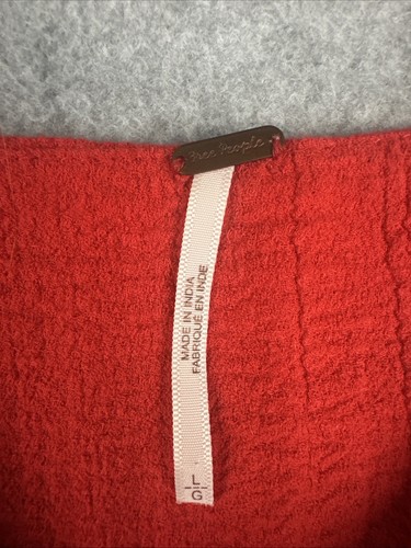 Free People Vestito Donna L Rosso Mini Corto Boho Foderato Senza Maniche Cotone Elasticizzato - Foto 2 di 7