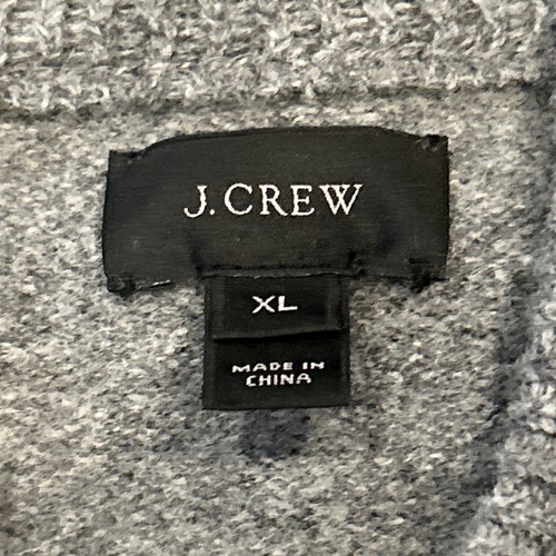 Giacca bomber J Crew lana di agnello uomo XL grigio cardigan bottoni maglia maglione tasca - Foto 4 di 9