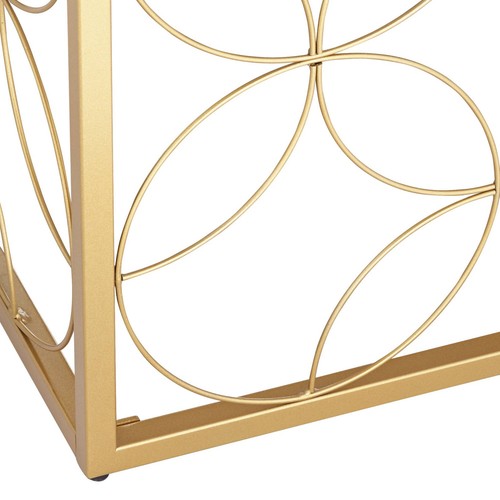 Karin 17" Wide Faux Marble and Gold Side Table - Picture 9 of 9