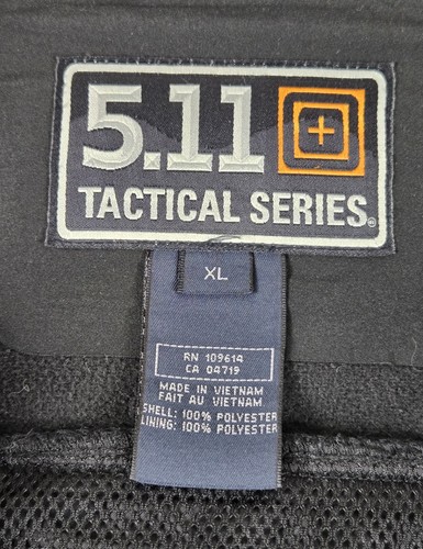 5.11 Tactical Jacket Mens Size XL Black Long Sleeve Chameleon Softshell Full Zip - Picture 7 of 12