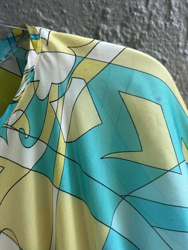 Vintage Silk Pucci Tunic Dress Handkerchief Top Y2K One Size Mini Sleeves *READ* - Picture 16 of 24